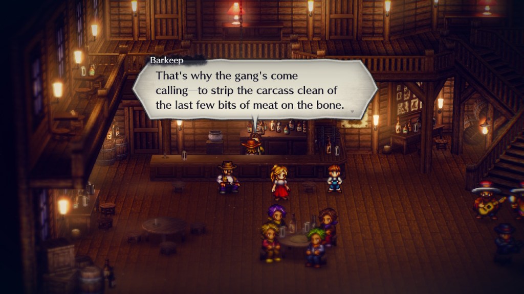 Barkeep: That's why the gang's come calling-to strip the carcass clean of the last few bits of meat on the bone.