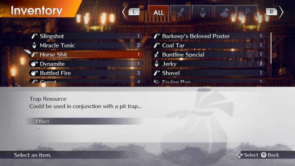 Horse Shit
Trap Resource
Could be used in conjunction with a pit trap...