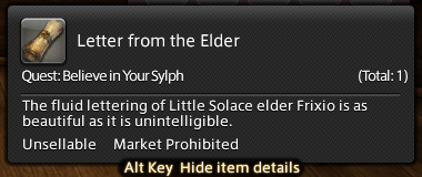 Letter from the Elder: The fluid lettering of Little Solace elder Frixio is as beautiful as it is unintelligible